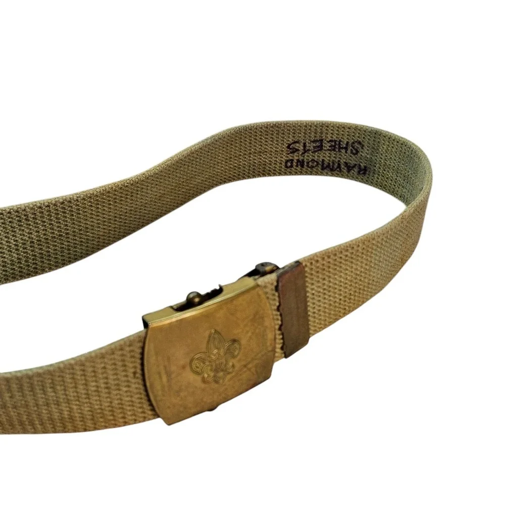 Boy Scout Of America‎  BSA tan belt 1950-60s anchor mark brass buckle